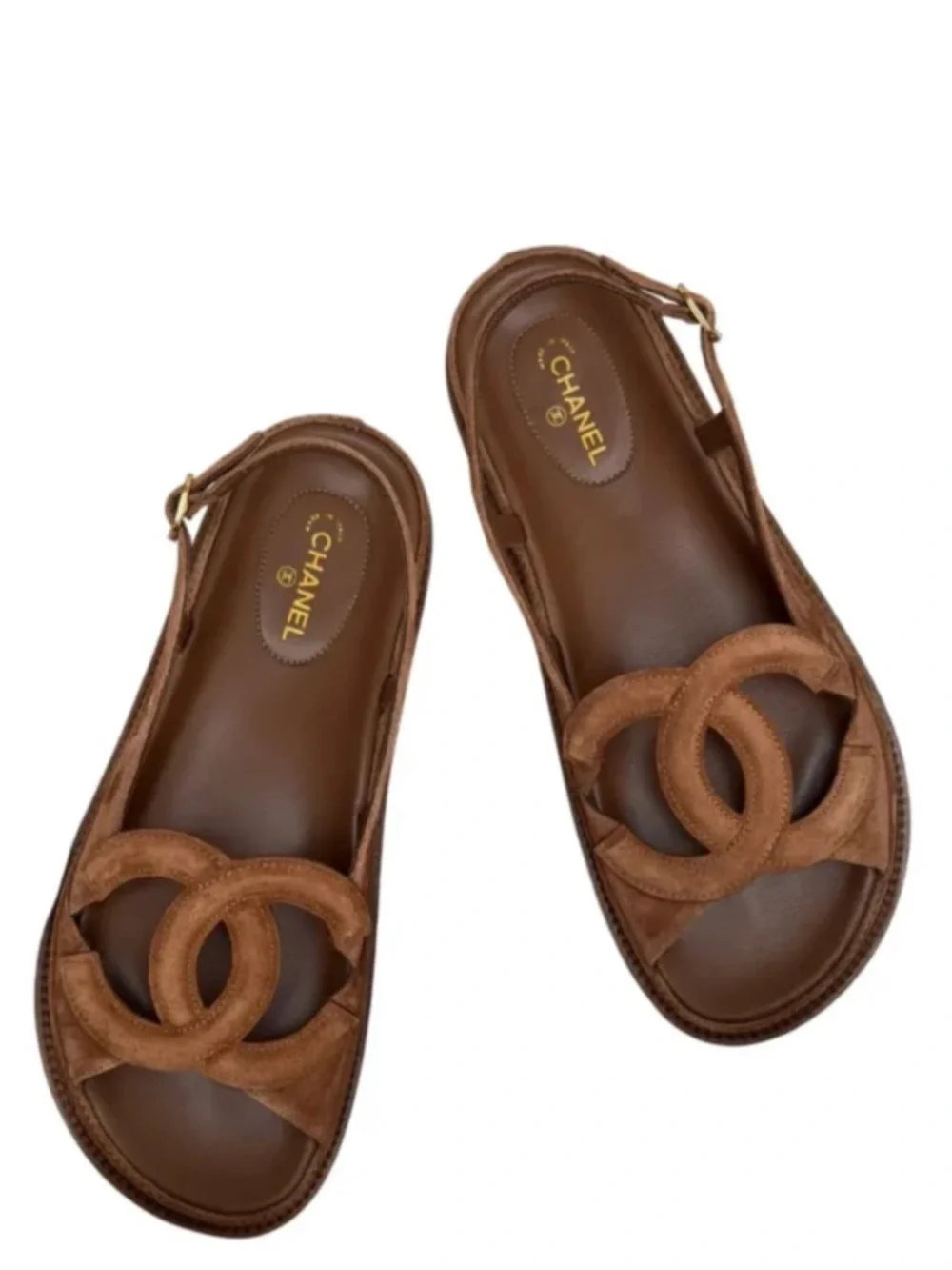 CHANEL Dad sandals 26B Blazy big CC logo suede sandals size 39.5